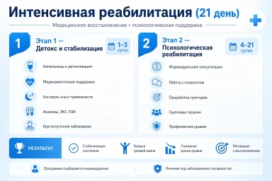 Реабилитация за 21 день в Новомосковске